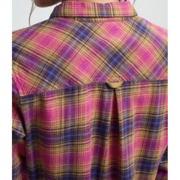 Burton Grace Long Sleeve Flannel Women’s Size Large Fuchsia Plaid - Picture 5 of 13